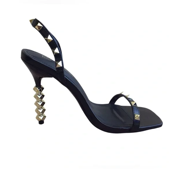 Cape Robbins Dakine Slingback Studded Heels Black Size 6.5 - Picture 5 of 11